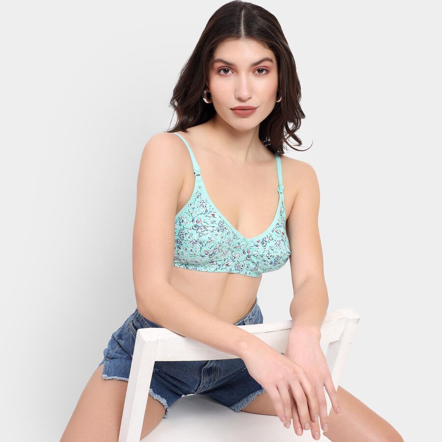 Ladies' 100% Cotton Bra, Light Green, large image number null