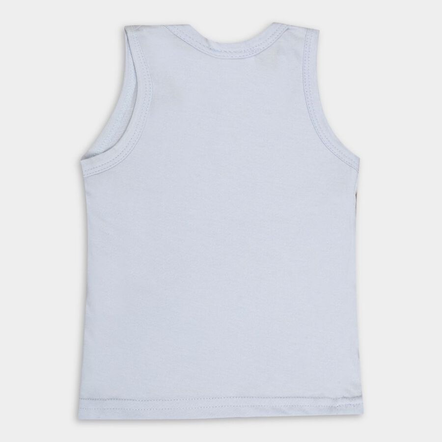 Infants' Cotton Vest, Light Blue, large image number null