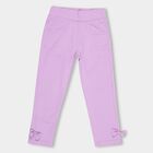 Girls' Lavender Regular Fit Pull-Up Trousers, Lilac, small image number null