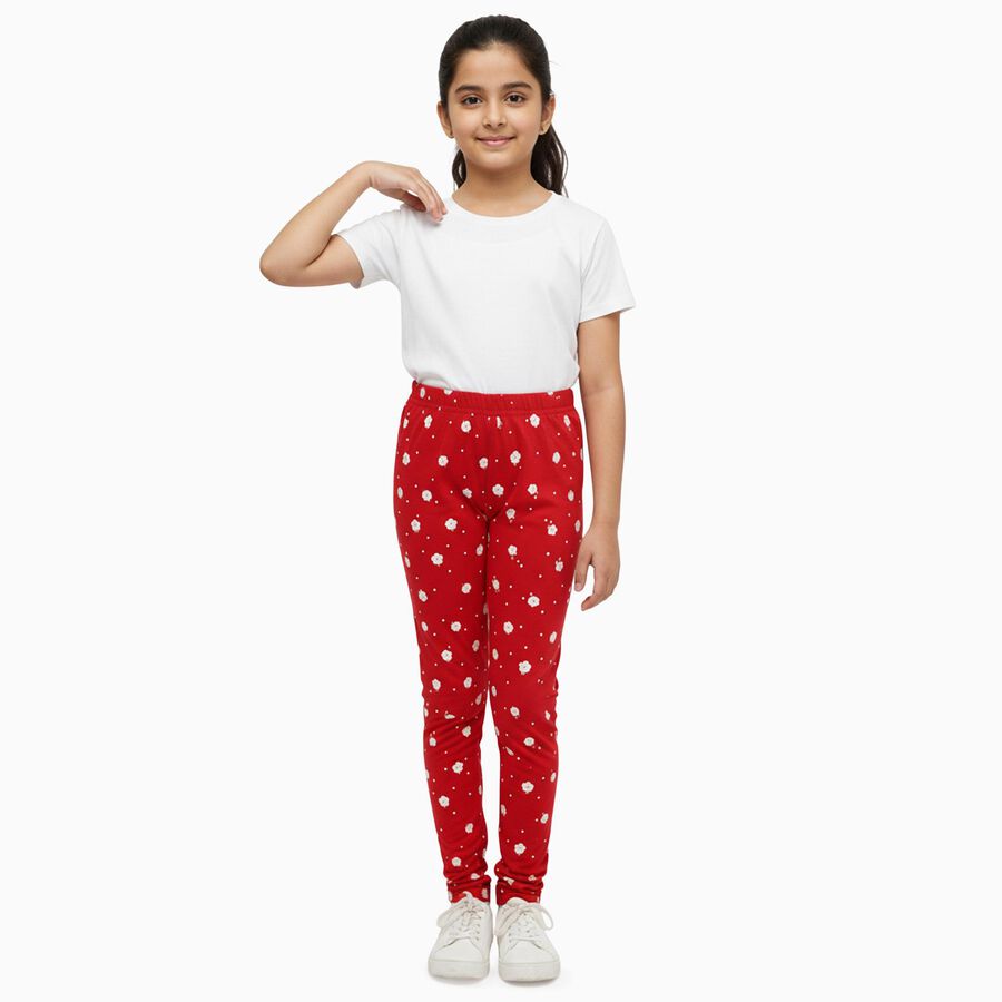 Girls' Legging, Red, large image number null