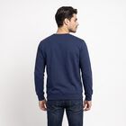 Men's Navy Blue Crew Neck Pullover Sweatshirt, Dark Blue, small