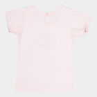 Infants Cotton Round Neck T-Shirt, Light Pink, small image number null