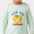 Infants Aqua Cotton Round Neck Regular T-Shirt, एक्वा, small