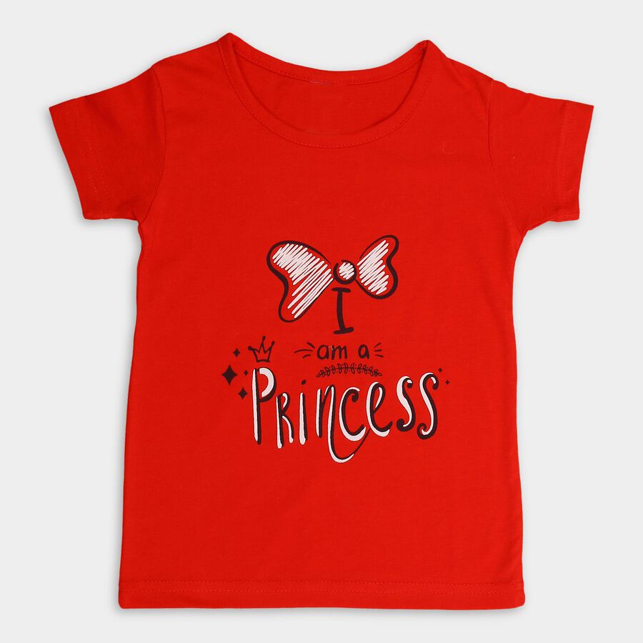 Girls' T-Shirt, लाल, large image number null