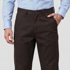 Men's Brown Slim Fit Chino Trousers, Brown, small