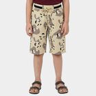 Boys' Beige Regular Fit Camo Print Jamaican Shorts, Beige, small