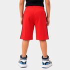 Boys Red Regular Fit Athletic Bermuda Shorts, Red, small
