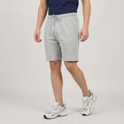 Men's Grey Regular Fit Printed Athletic Bermuda Shorts, Melange Mid Grey, small