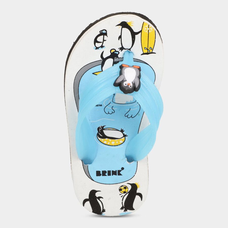 Kids Printed Slippers, White, large image number null