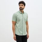 Men's Light Sage Green Cotton Half Sleeve Classic Casual Shirt, Light Green, small image number null