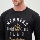 Men's Jet Black Crew Neck Casual Sweatshirt, Black, small image number null
