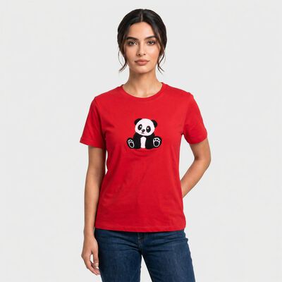 Women's Fuchsia Cotton Round Neck Regular T-Shirt