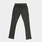 Boys Olive Green Slim Fit Drawstring Waist Jeans, ओलिव, small