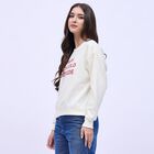 Women's Cream Crew Neck Casual Sweatshirt, गहरा पीला, small image number null