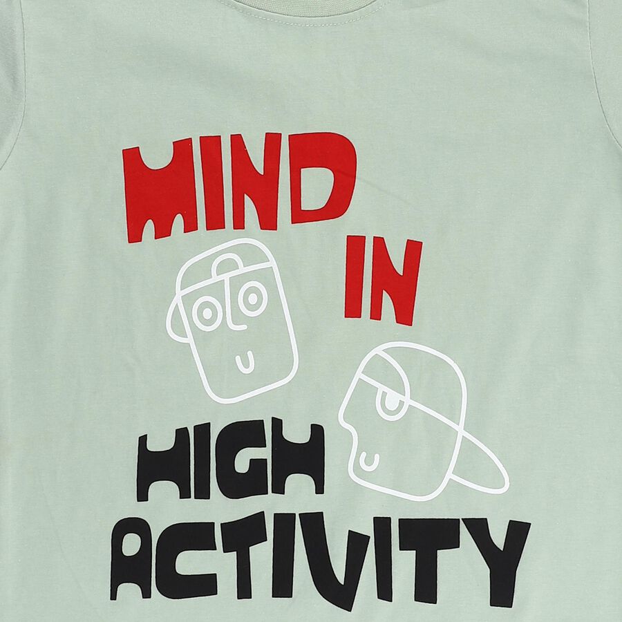 Boys' Half Sleeves T-Shirt, Light Green, large image number null