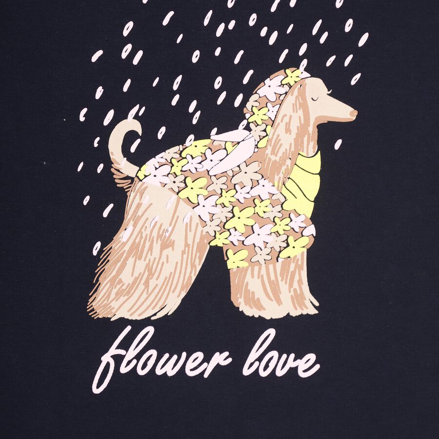 Girls' T-Shirt, नेवी ब्लू, large image number null