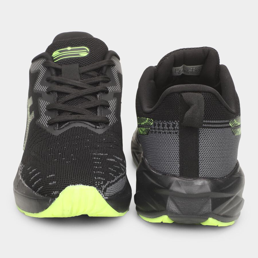 Men's Lace-Up Sports Shoes, काला, large image number null