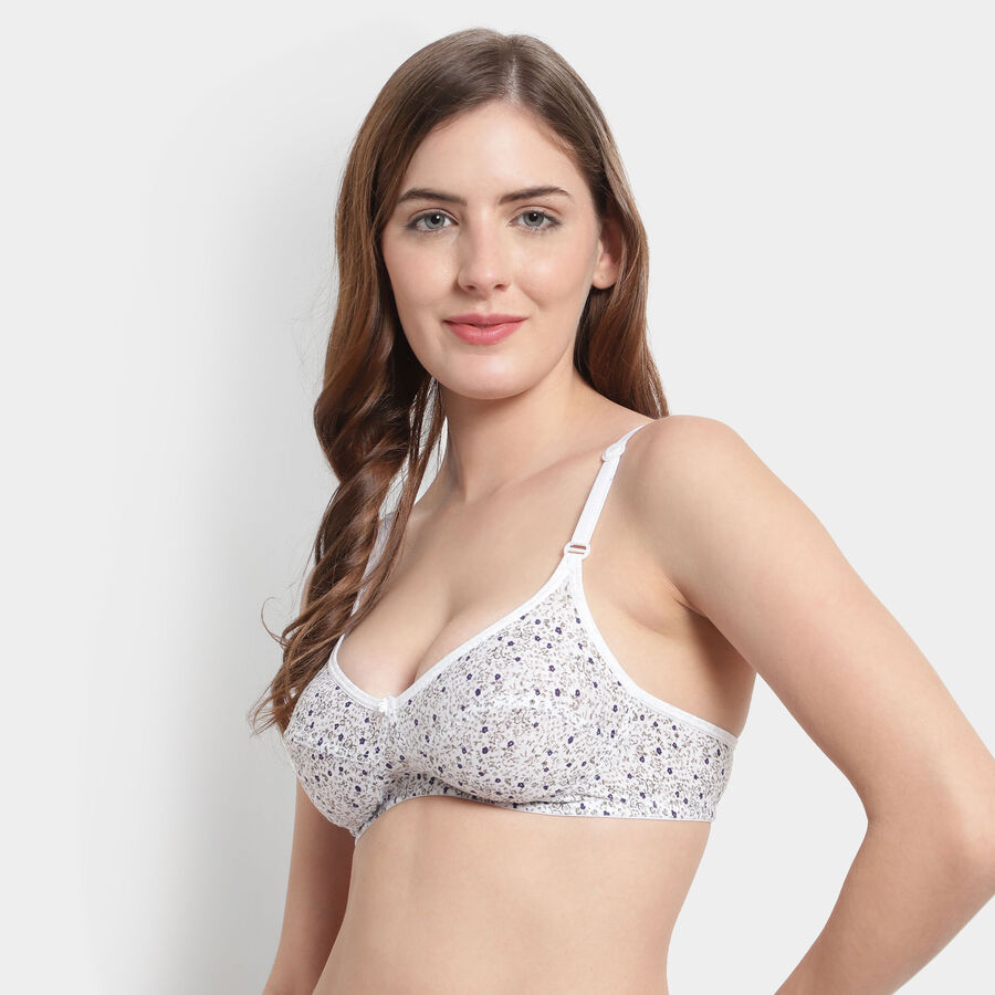 Printed Non-Padded Bra, Purple, large image number null