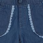 Girls Blue Jogger Fit Lace Trim Jeans, Light Blue, small