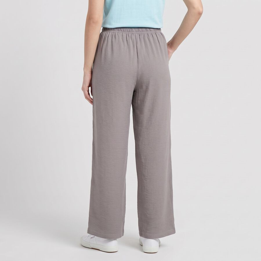 Women's Grey Wide Leg Drawstring Track Pants, Dark Grey, large