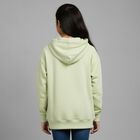 Girls Light Sage Green Hooded Neck Casual Sweatshirt, Light Green, small image number null