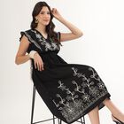 Ladies' 100% Cotton Dress, Black, small image number null