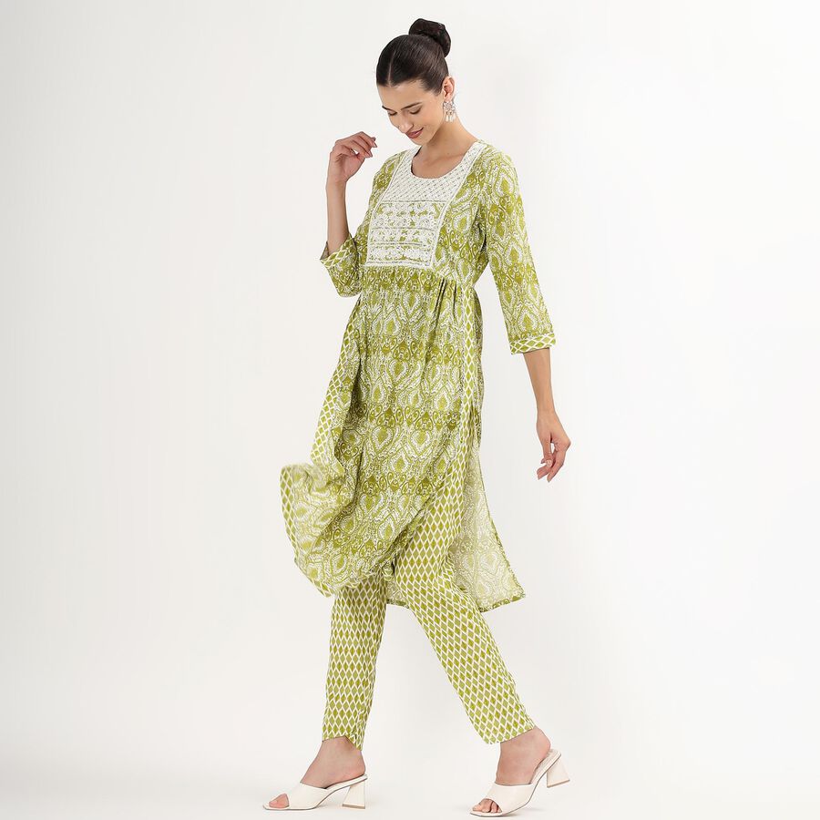 Ladies' Ethnic Set , Light Green, large image number null