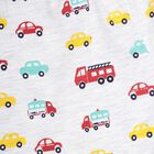 Infants Cotton Printed Night Suit, Melange Light Grey, small image number null