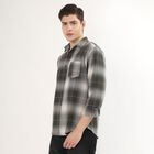 Men's Muted Olive Green Cotton Full Sleeve Spread Collar Casual Shirt, Olive, small