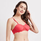 Half Lace Padded Bra, Coral, small image number null