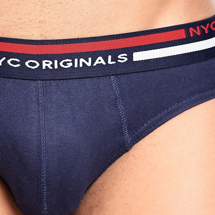 Men's 100% Cotton Briefs , Navy Blue, large