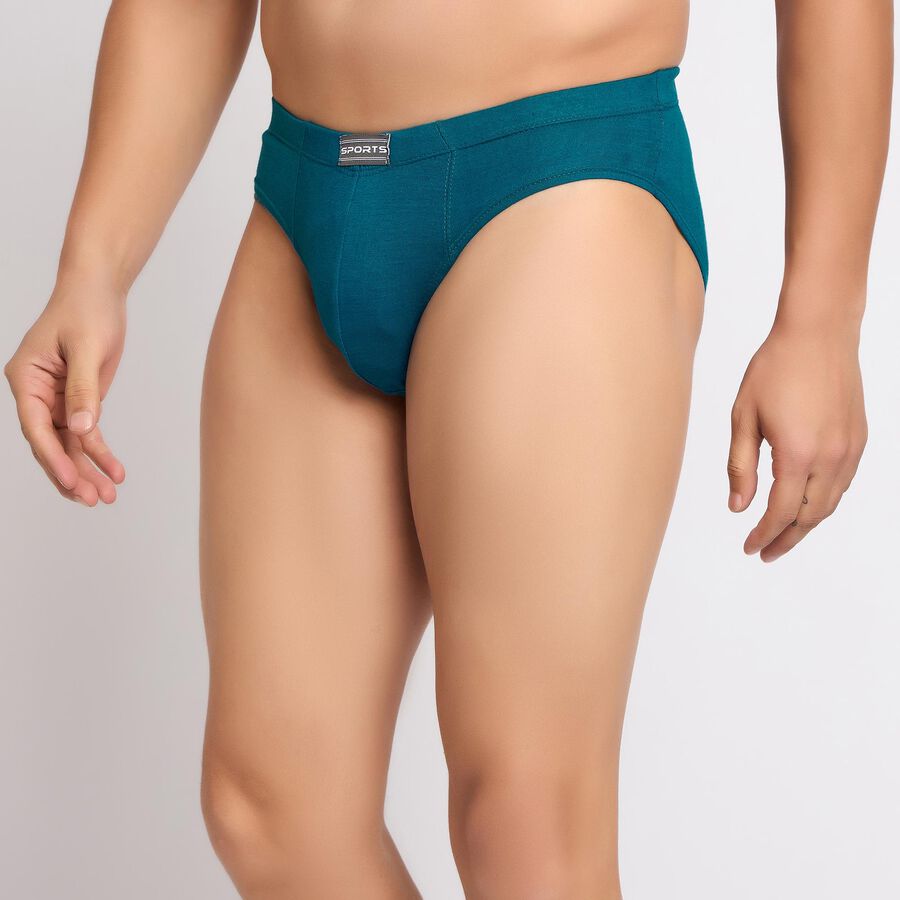 Men's 100% Cotton Briefs, Teal Blue, large image number null