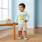 Infants Aqua Cotton Round Neck Regular T-Shirt, एक्वा, small