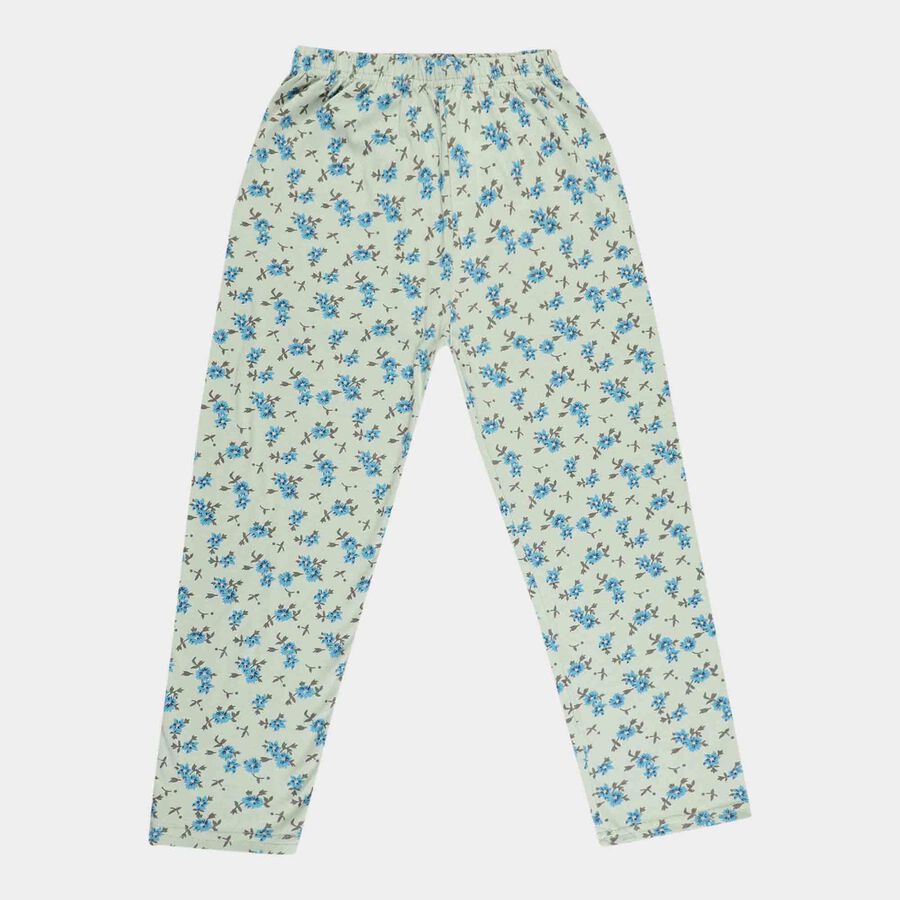 Girls Printed Pyjama, Light Green, large image number null