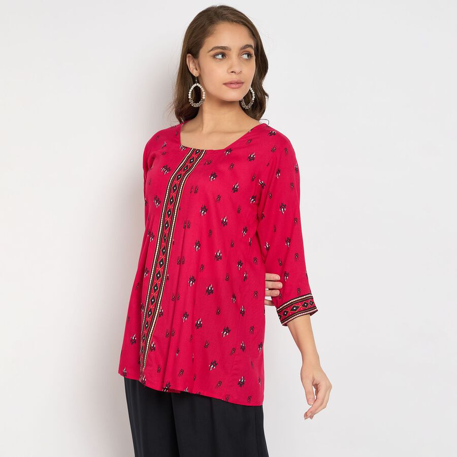 Ladies' Kurti, रानी (फ्यूशिया), large image number null