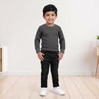 Boys Charcoal Long Sleeve Thermal, चारकोल, small