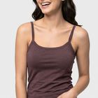 Women's Purple Cotton Scoop Neck Camisole Slip, Purple, small