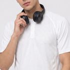 Men's White Henley Neck Henley Drifit T-Shirt, Off White, small