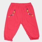 Infants Pink Jogger Embroidered Cotton Pyjama, गुलाबी, small
