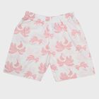 Girls' Off White Regular Fit Butterfly Embroidered Drawstring Shorts, ऑफ व्हाइट, small