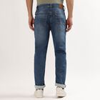 Men's Stonewashed Blue Slim Fit Five-Pocket Jeans, Mid Blue, small image number null