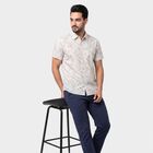 Men's Grey Cotton Half Sleeves Spread Collar Shirt, Light Grey, small