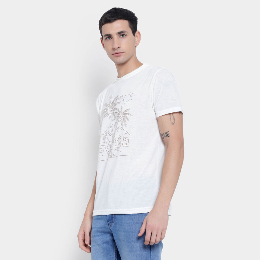Round Neck T- Shirt, White, large image number null