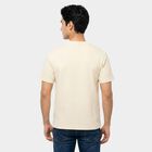 Men's Grey Round Neck Regular T-Shirt, Ecru Melange, small