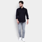 Cotton Solid Casual Shirt, Navy Blue, small image number null