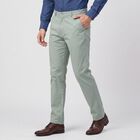 Men's Aqua Flat Front Trousers, एक्वा, small