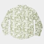 Boys Green Cotton Long Sleeve Collar Shirt, Light Green, small