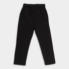 Boys Jet Black Regular Fit Cotton Trousers, काला, small image number null