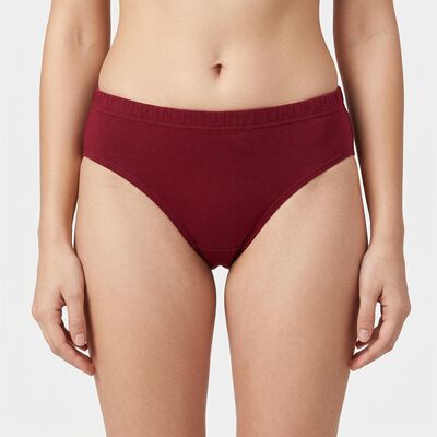 Women Wine Regular Fit Solid Panty