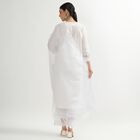 Women's White Cotton Embroidered Ethnic Set, Off White, small image number null